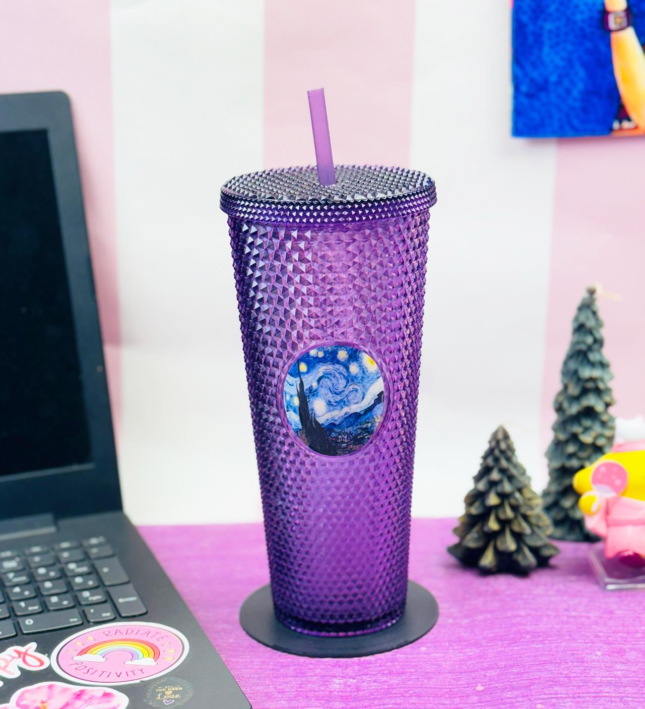 Star Sky Kristal Desenli Pipetli Bardak 750MlgiftmodaTp754