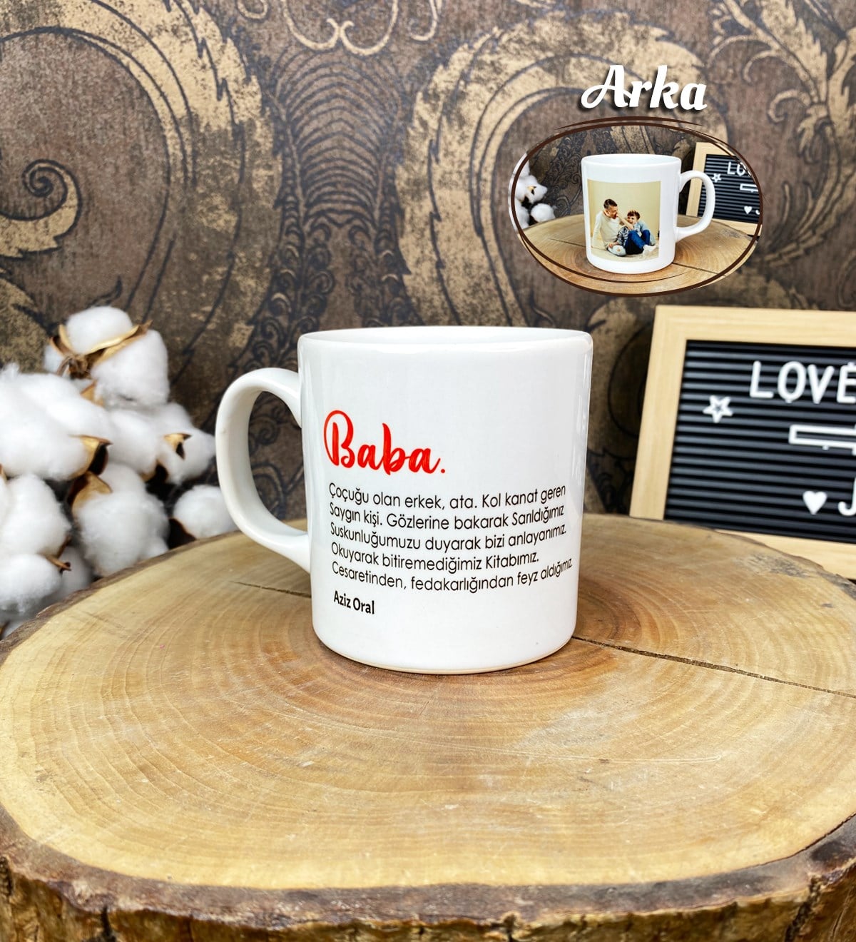  Kişiye Özel Fotoğraflı Baba Tasarımlı Kupa BardakgiftmodaGmkp100591