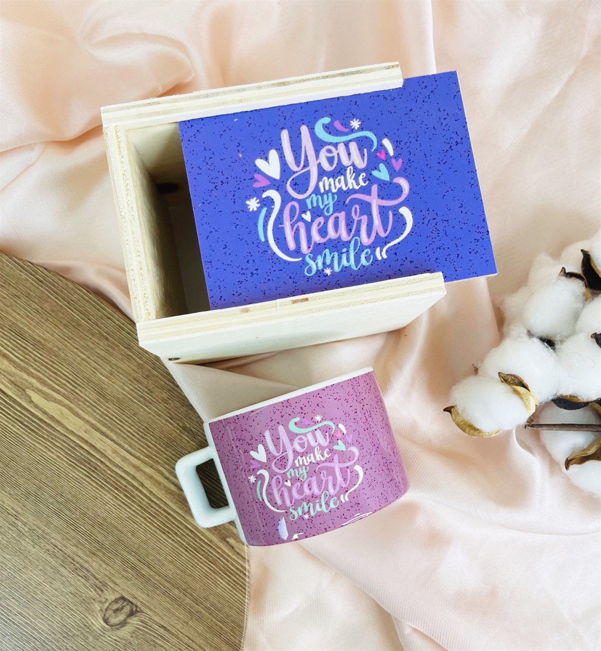 Kalbimi Gülümsetiyorsun Tasarımlı Kutulu KupagiftmodaGmkp100390