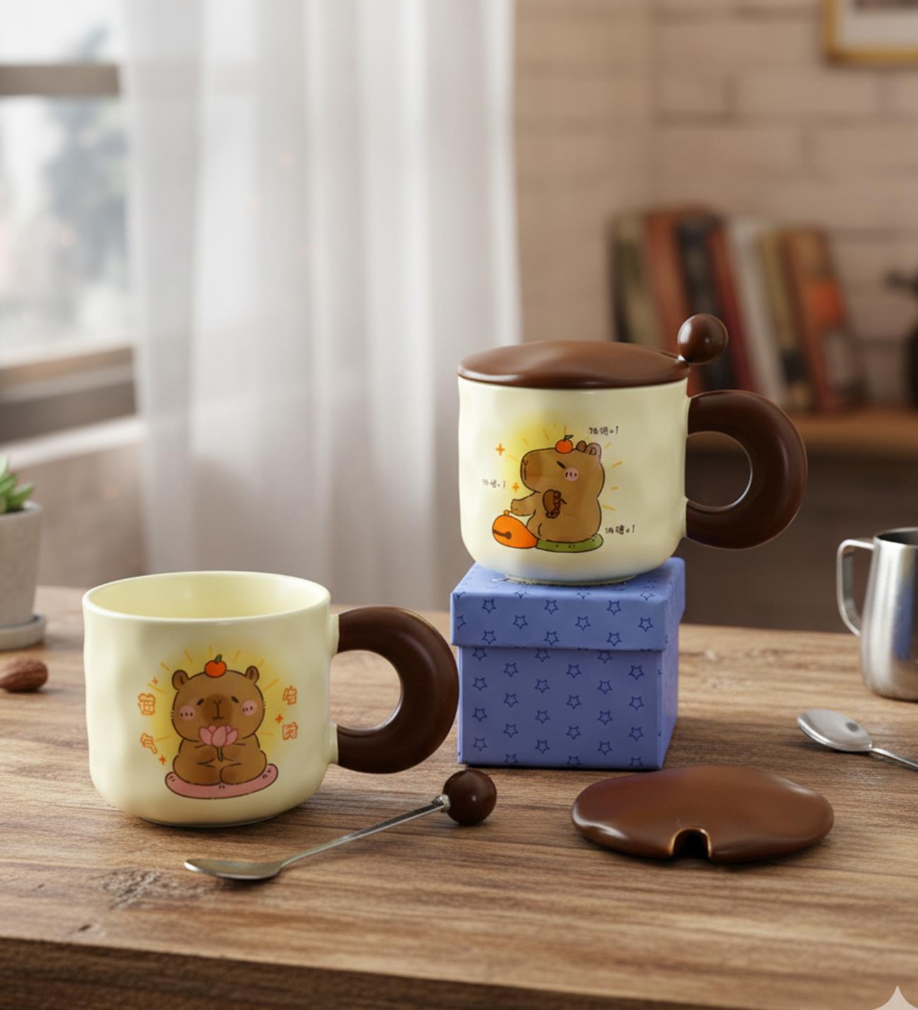 Mutlu Capybara Temalı Seramik KupagiftmodaBM-1961