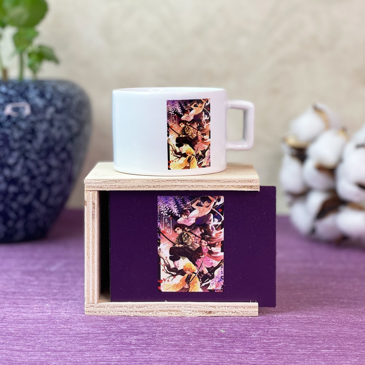 Demo Slayer Mor Tasarımlı Kutulu KupagiftmodaGmkp100350