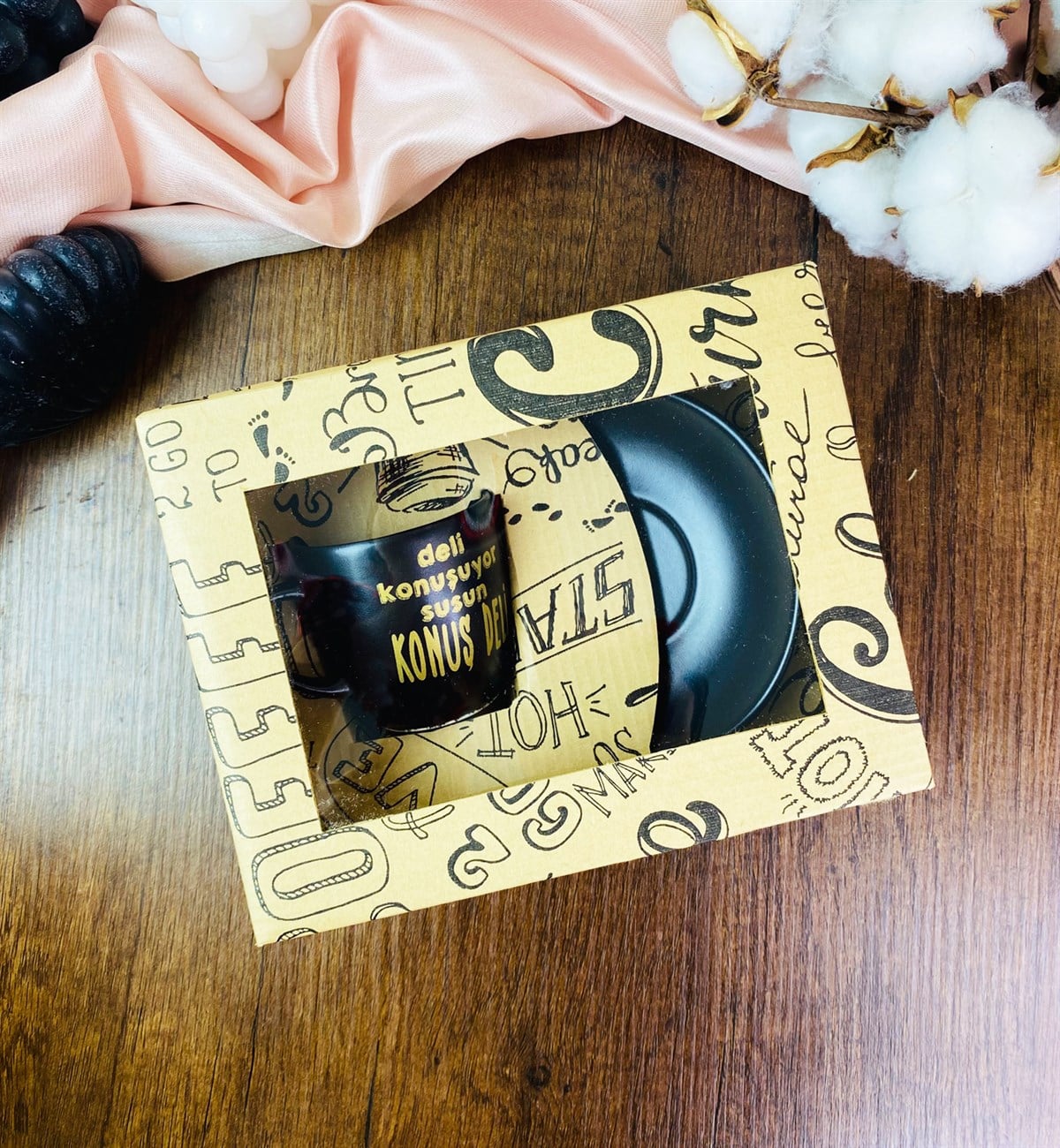 Özel Kutulu Gold Deli Konuşuyor Susun Türk Kahvesi FincanıgiftmodaGmkp100431