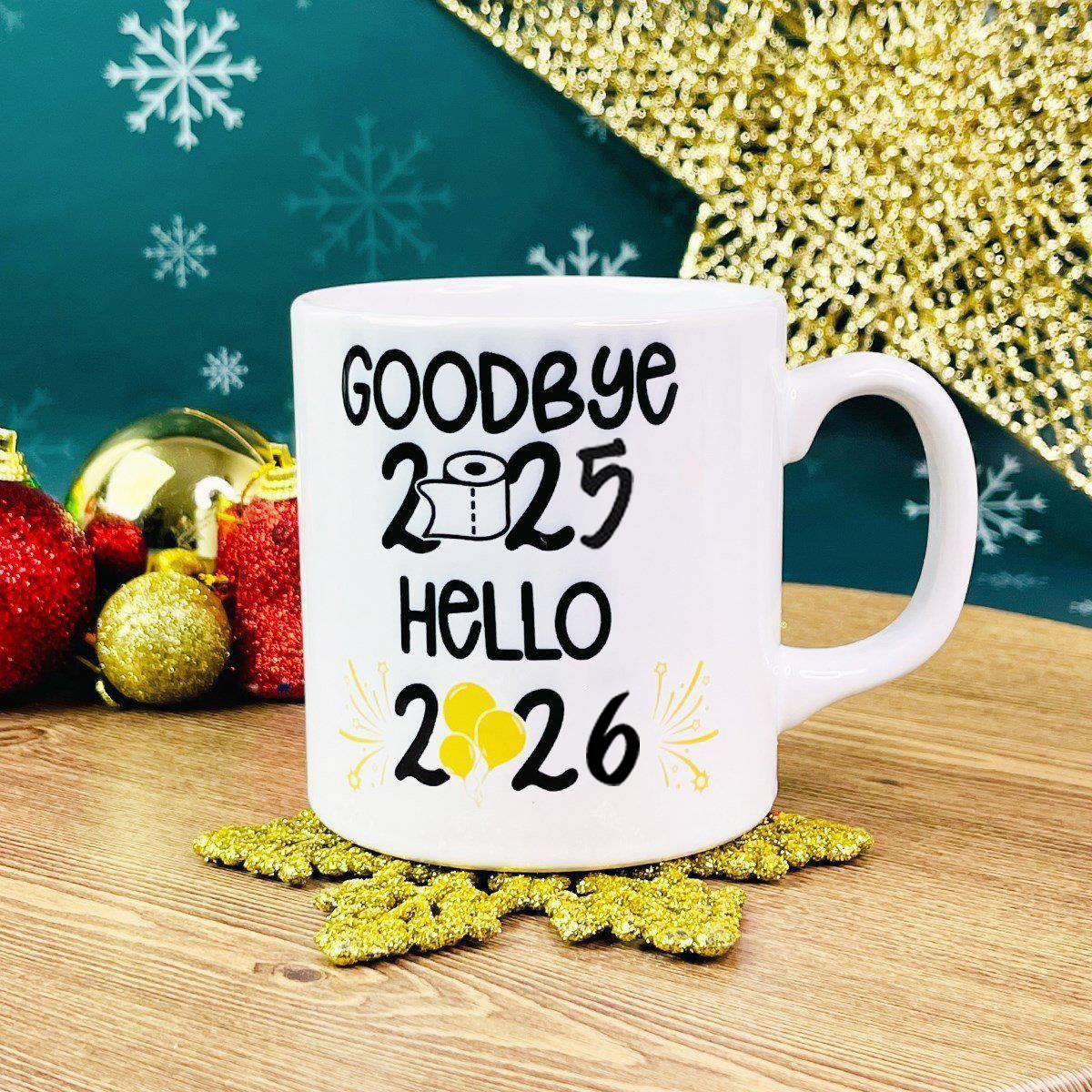 Güle Güle 2024 Merhaba 2025 Yılbaşı Tasarımlı KupagiftmodaGmkp100375