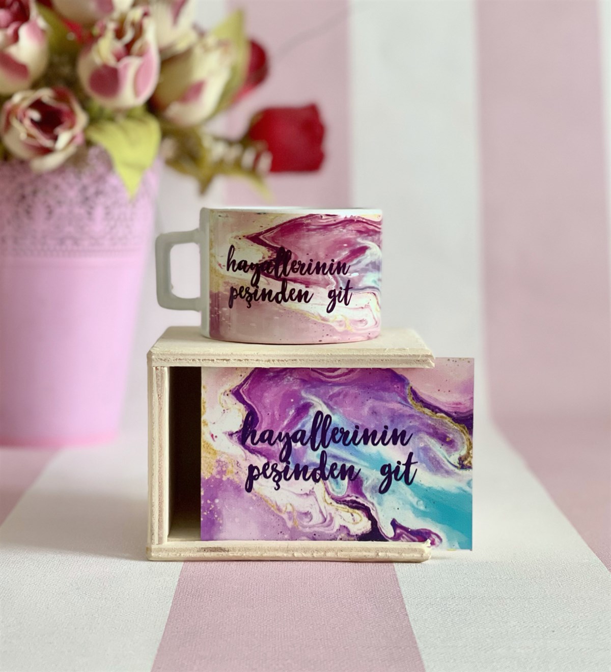 Hayallerinin Peşinden Git Tasarımlı Kutulu KupaGiftmodaGmkp100160