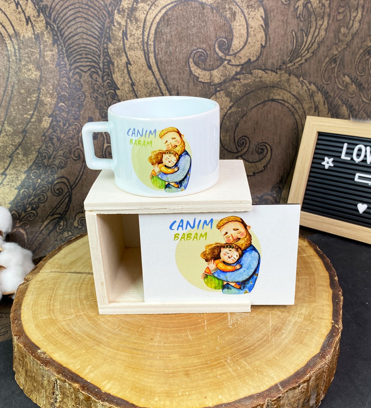 Canım Babam Tasarımlı Kutulu KupagiftmodaGmkp100601