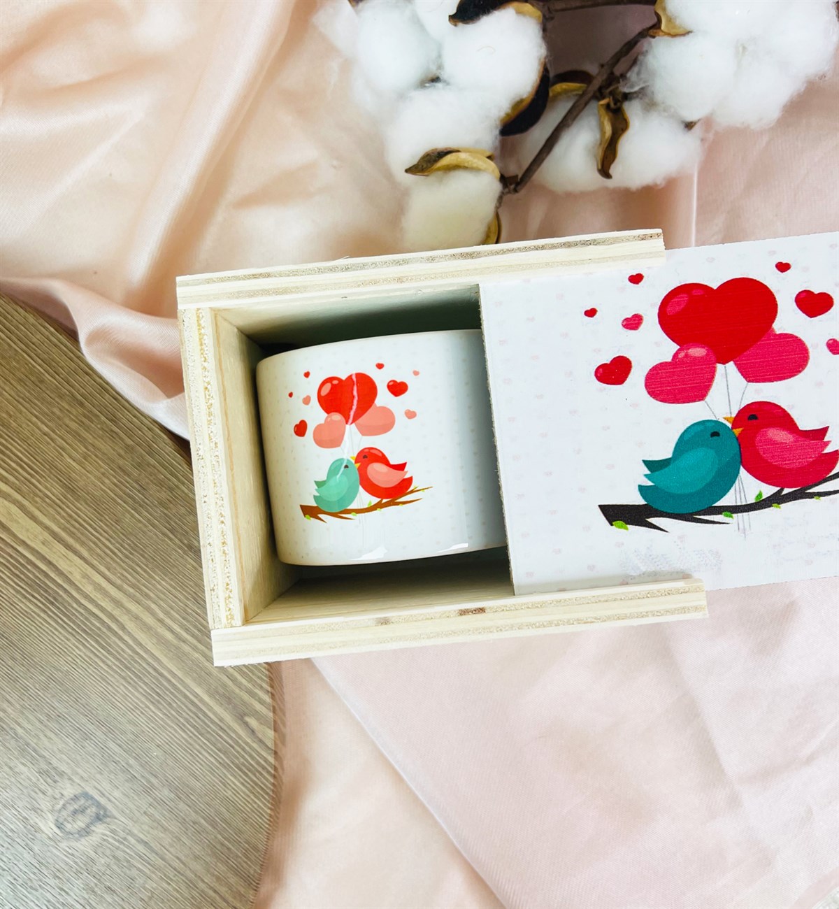 Sevgili Kuşlar Tasarımlı Kutulu KupagiftmodaGmkp100414