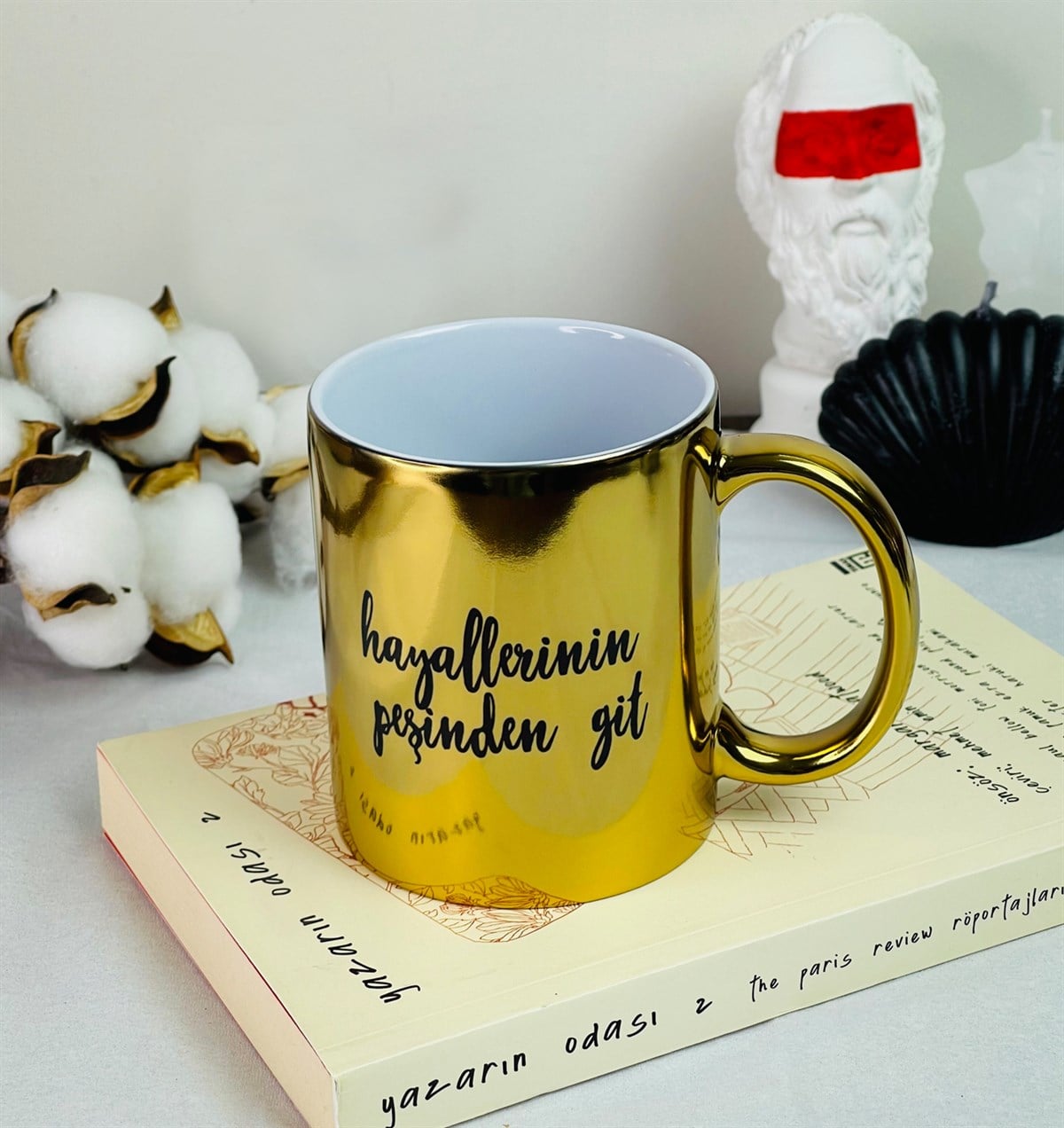 Hayallerinin Peşinden Git Tasarımlı Gold Kupa giftmodaGmkp100265
