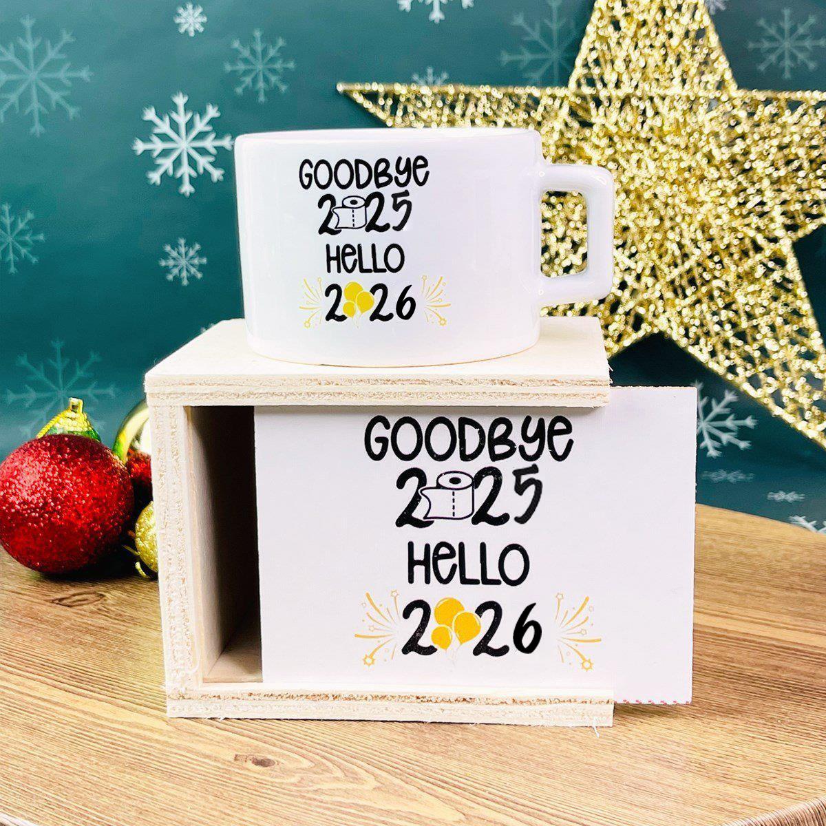 Güle Güle 2024 Merhaba 2025 Yılbaşı Tasarımlı Kutulu KupagiftmodaGmkp100366