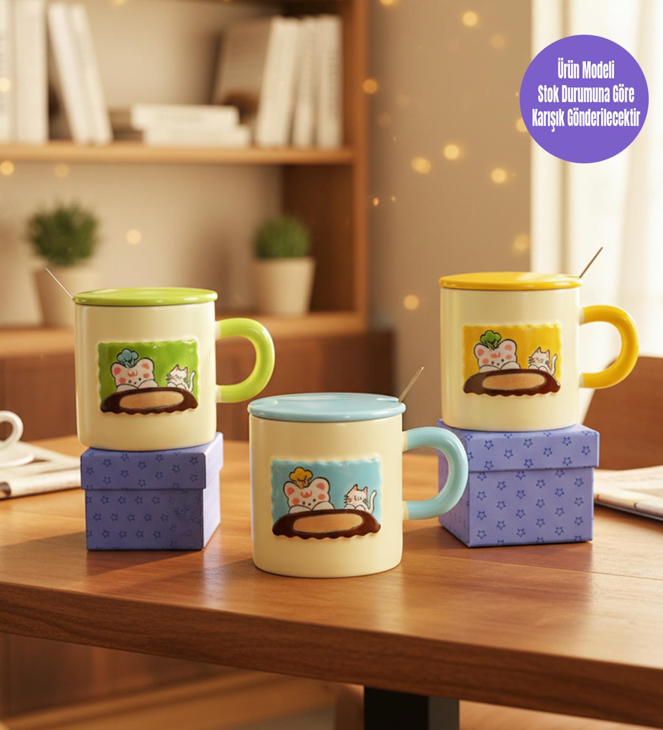 Minik Kediler Temalı Seramik KupagiftmodaBM-1963