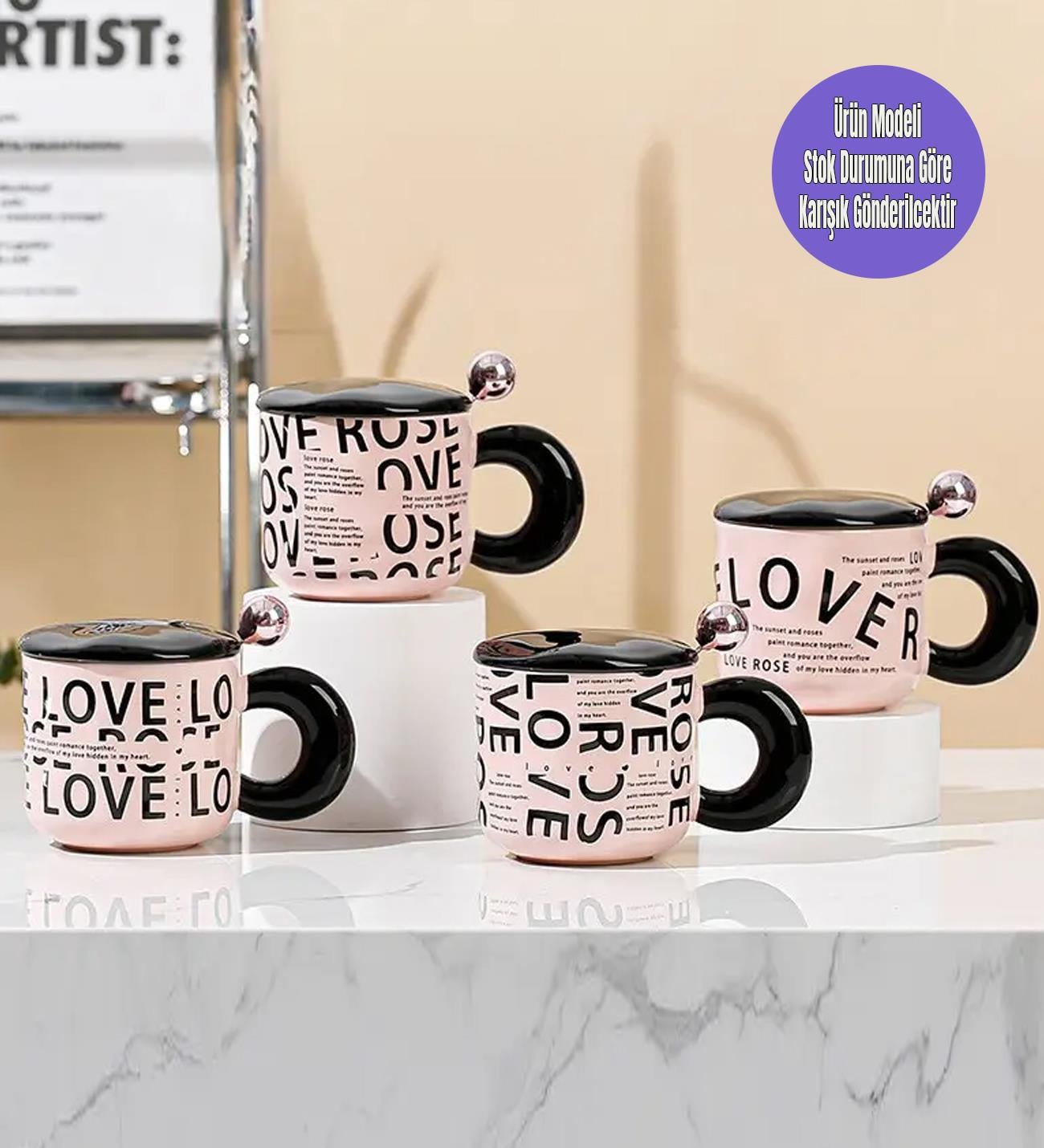Love Temalı Romantik Seramik KupagiftmodaBM-1471