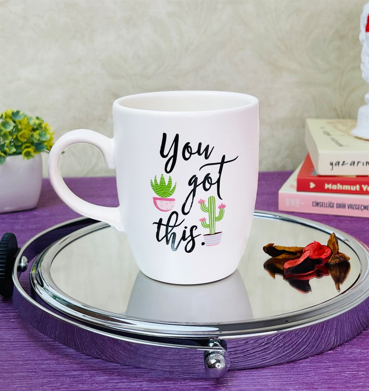 Kaktüs Tasarımlı 9 Cm Kupa BardakgiftmodaGmkp100305