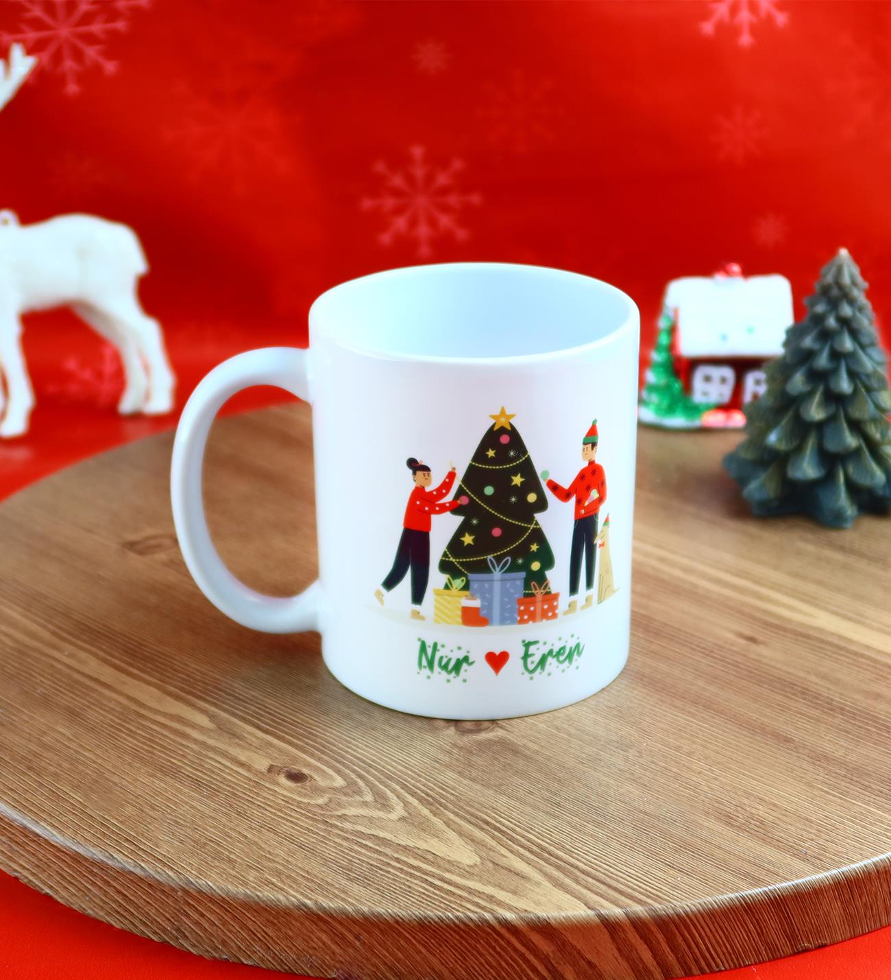 Kişiye Özel Yılbaşı Sevgili Çift Tasarımlı Kupa BardakgiftmodaGmkp100654