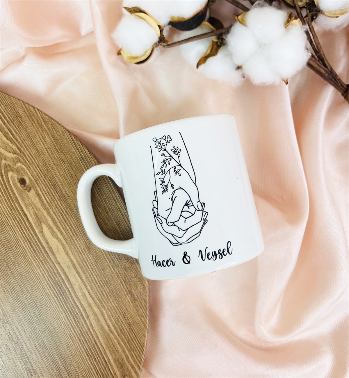 Kişiye Özel El Ele Aşıklar Tasarımlı Kupa BardakgiftmodaGmkp100384