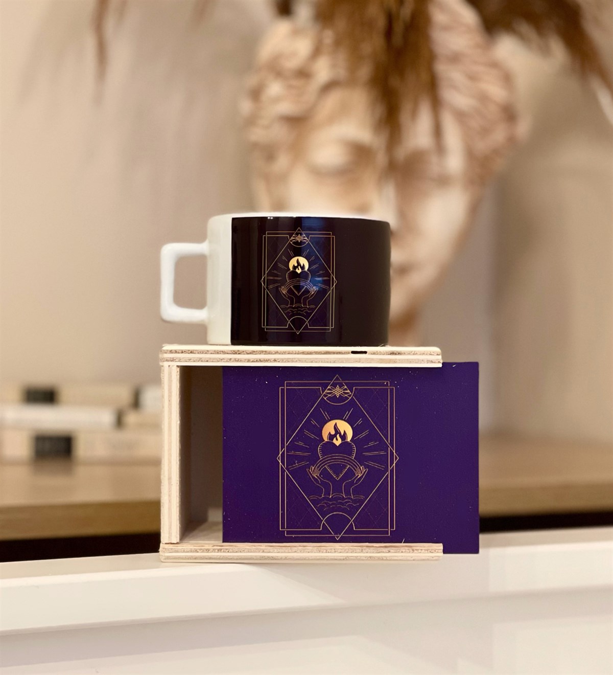  Tarot Gökkuşağı Kalp Ateş Tasarımlı Kutulu KupaGiftmodaGmkp100129