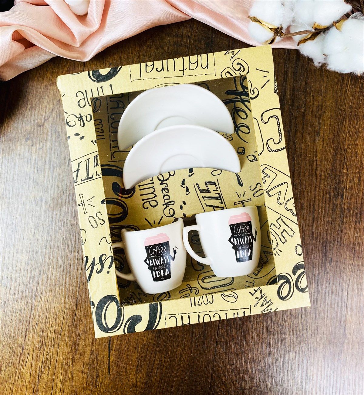 Özel Kutulu Coffe İs Always A Good Türk Kahvesi Fincanı SetigiftmodaGmkp100419