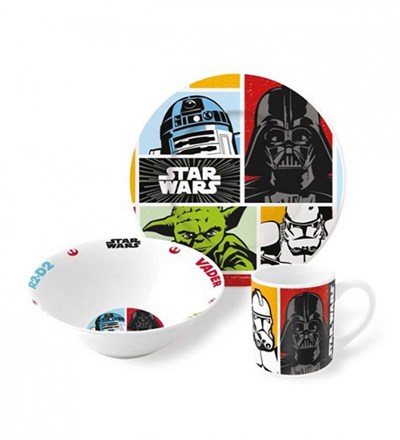 Lisanslı Star Wars Porselen 3 lü Beslenme Yemek Seti