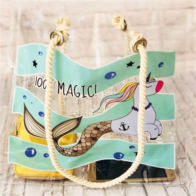 Magic Unicorn Şeffaf Kol Çantası