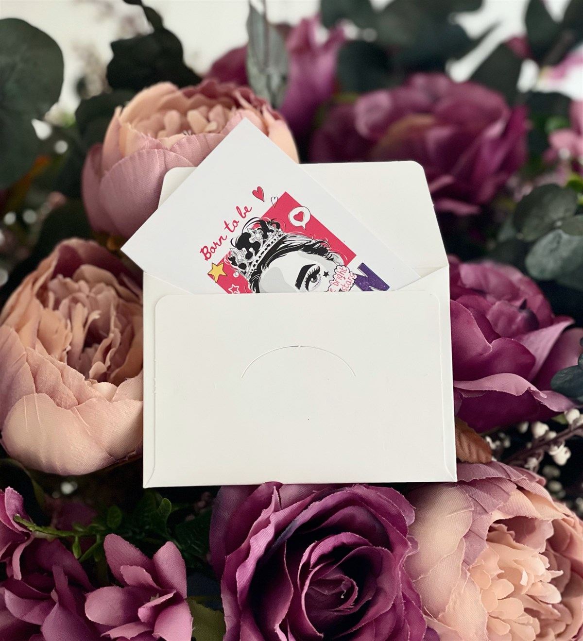 Queen Tasarımlı Mavi Zarflı Mesaj KartıgiftmodaGmmsj00012