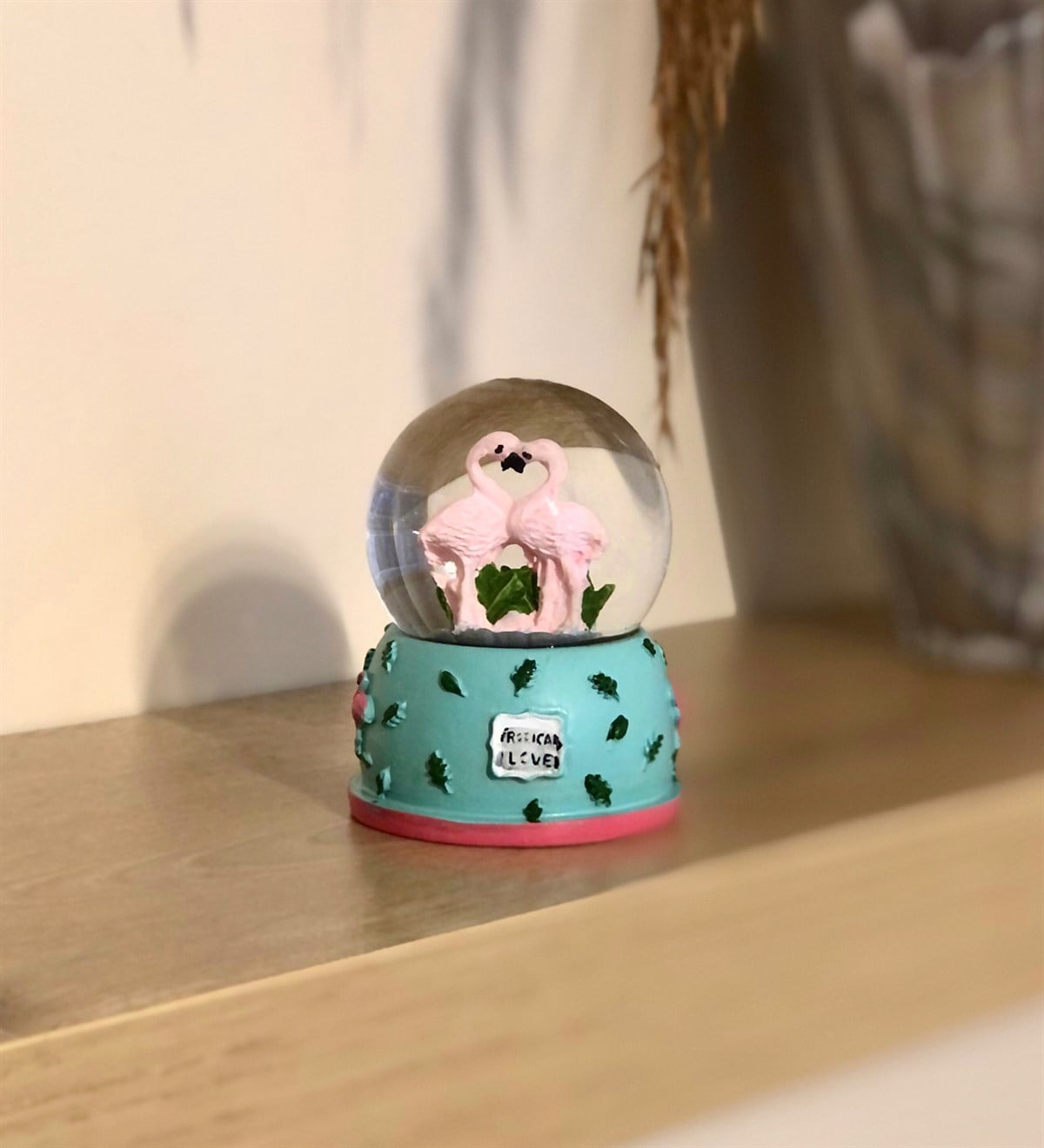 Mini Flamingo Kar Küresi YeşilGift modaGM-1206-Yeşil