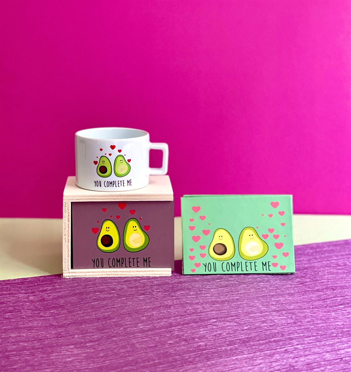 Avokado Beni Tamamlıyorsun Tasarımlı Mini Fotoğraf Albümü ve Kutulu Kupa GiftmodaGmhs101048