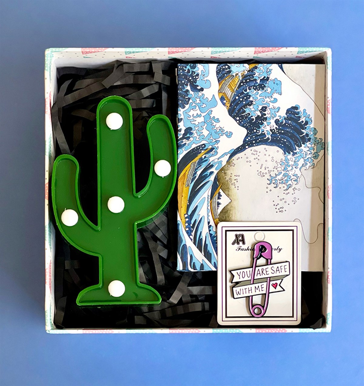 Kaktüs Led Lamba Rozet ve Dalga Mini Fotoğraf Albümü Hediye SetiGiftmodaGmhs101015