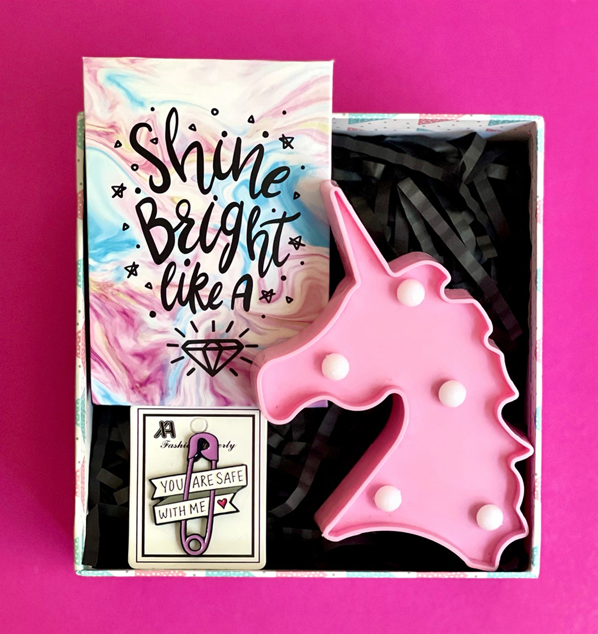 Unicorn Led Lamba Rozet ve Elmas Mini Fotoğraf Albümü Hediye SetiGiftmodaGmhs101018