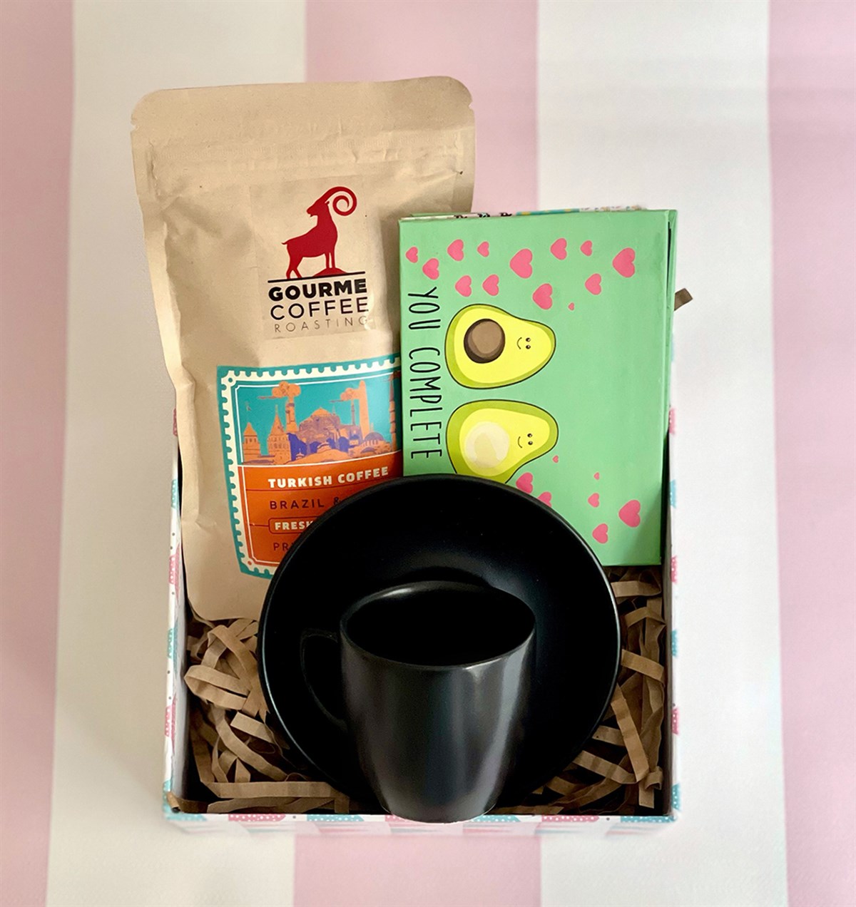 Türk Kahvesi Fincanı Avokado Beni Tamamlıyorsun Mini Fotoğraf Albümü ve Türk Kahvesi Mini Hediye Seti GiftmodaGmhs100979