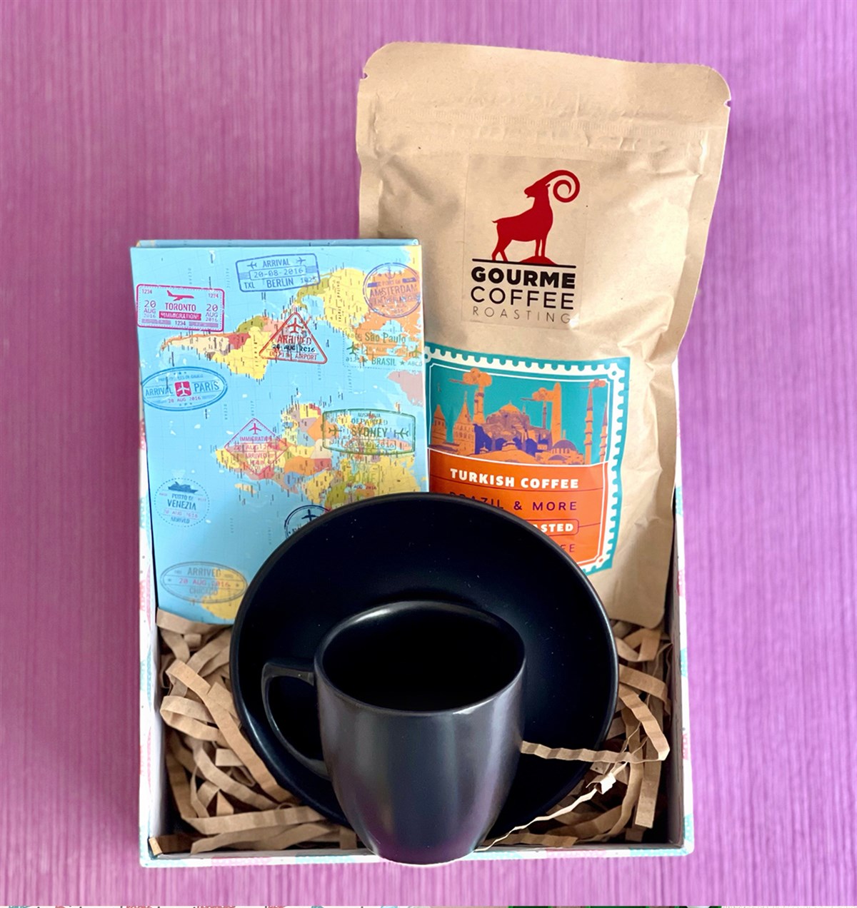 Türk Kahvesi Fincanı Travel Mini Fotoğraf Albümü ve Türk Kahvesi Mini Hediye Seti GiftmodaGmhs100973