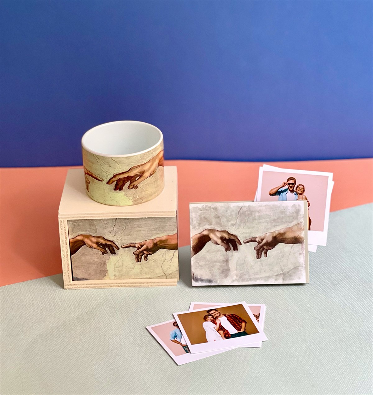 Kişiye Özel Fotoğraflı Michelangelo Tasarımlı Mini Fotoğraf Albümü ve Kutulu Kupa GiftmodaGmhs101073