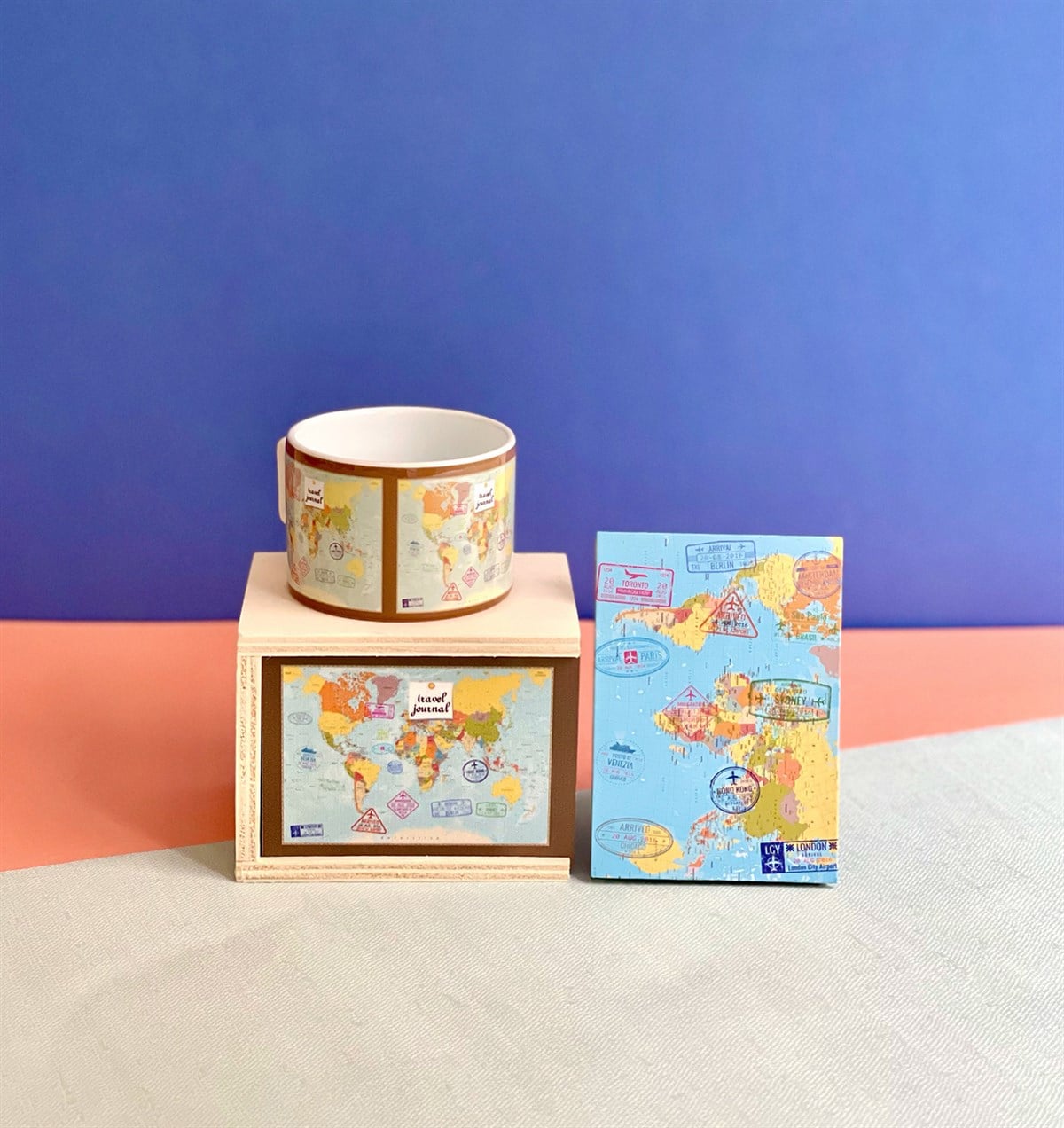 Travel Tasarımlı Mini Fotoğraf Albümü ve Kutulu Kupa GiftmodaGmhs101049