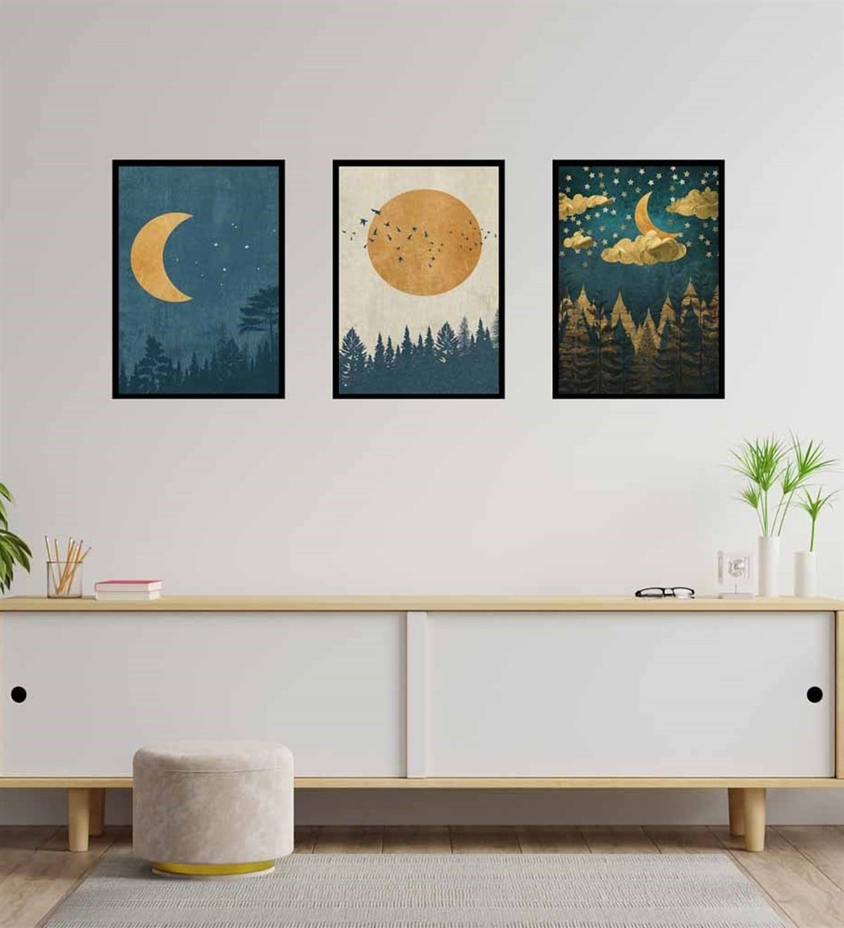 Moon Retro Motto Tasarım Duvar PanosuGiftmodaGM-P-15