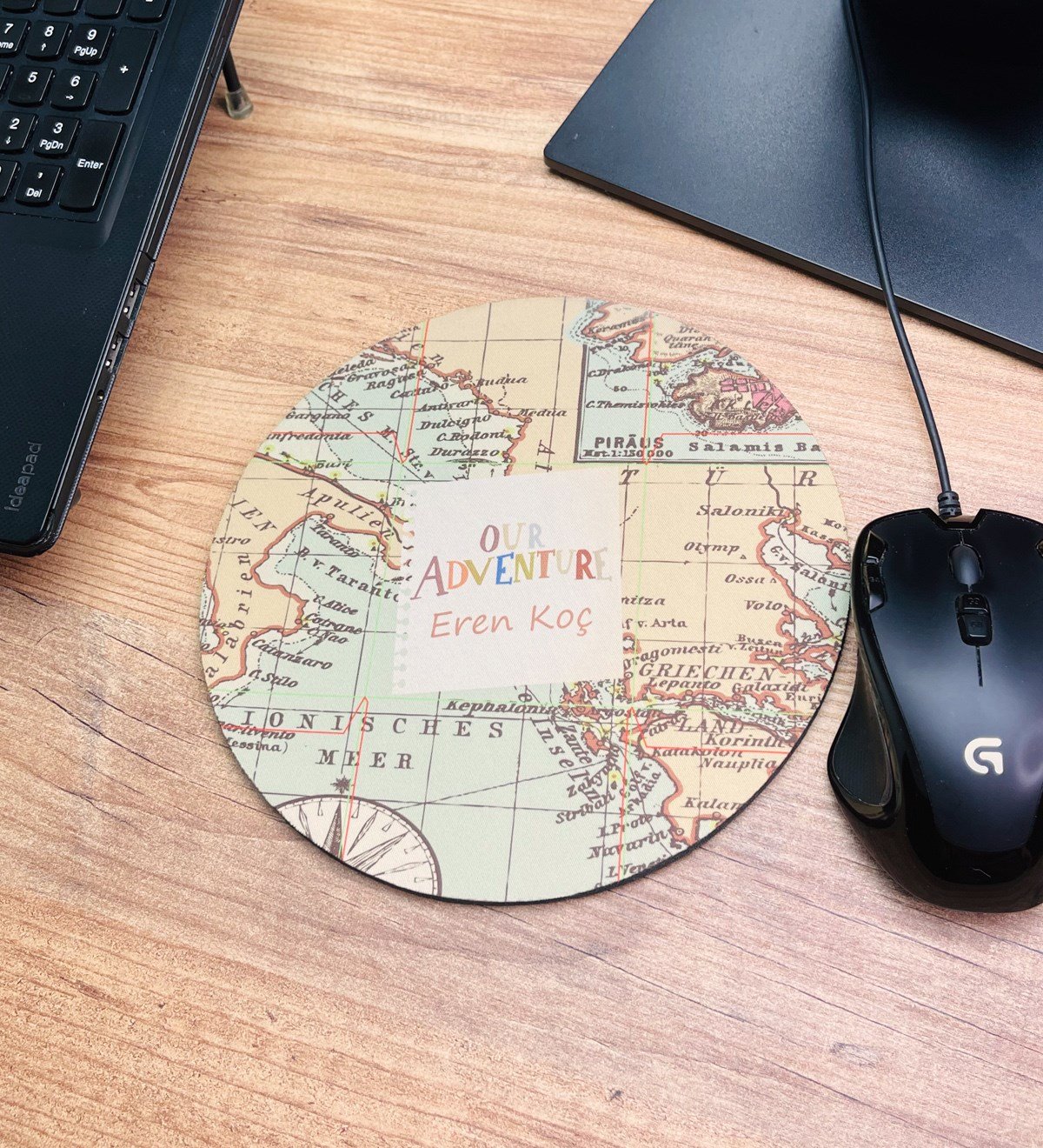 Kişiye Özel Travel Tasarımlı Oval Mouse Pad	giftmodaGmms000012