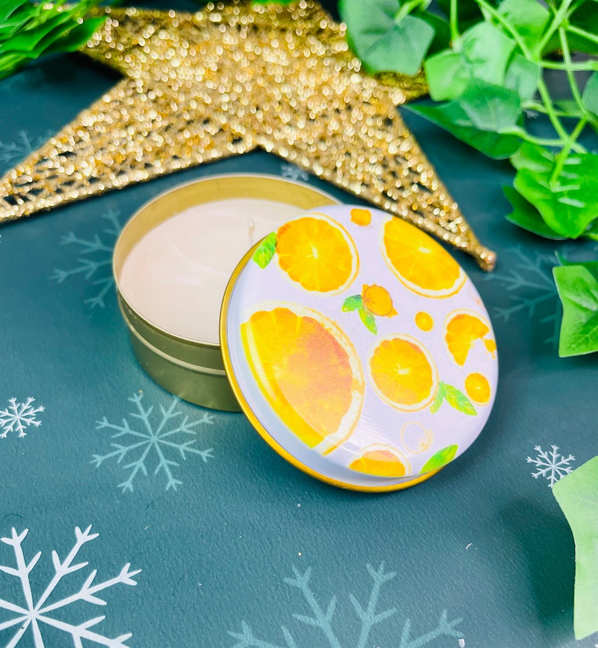 Portakal Tasarımlı Kokulu Teneke MumgiftmodaGmmum0025