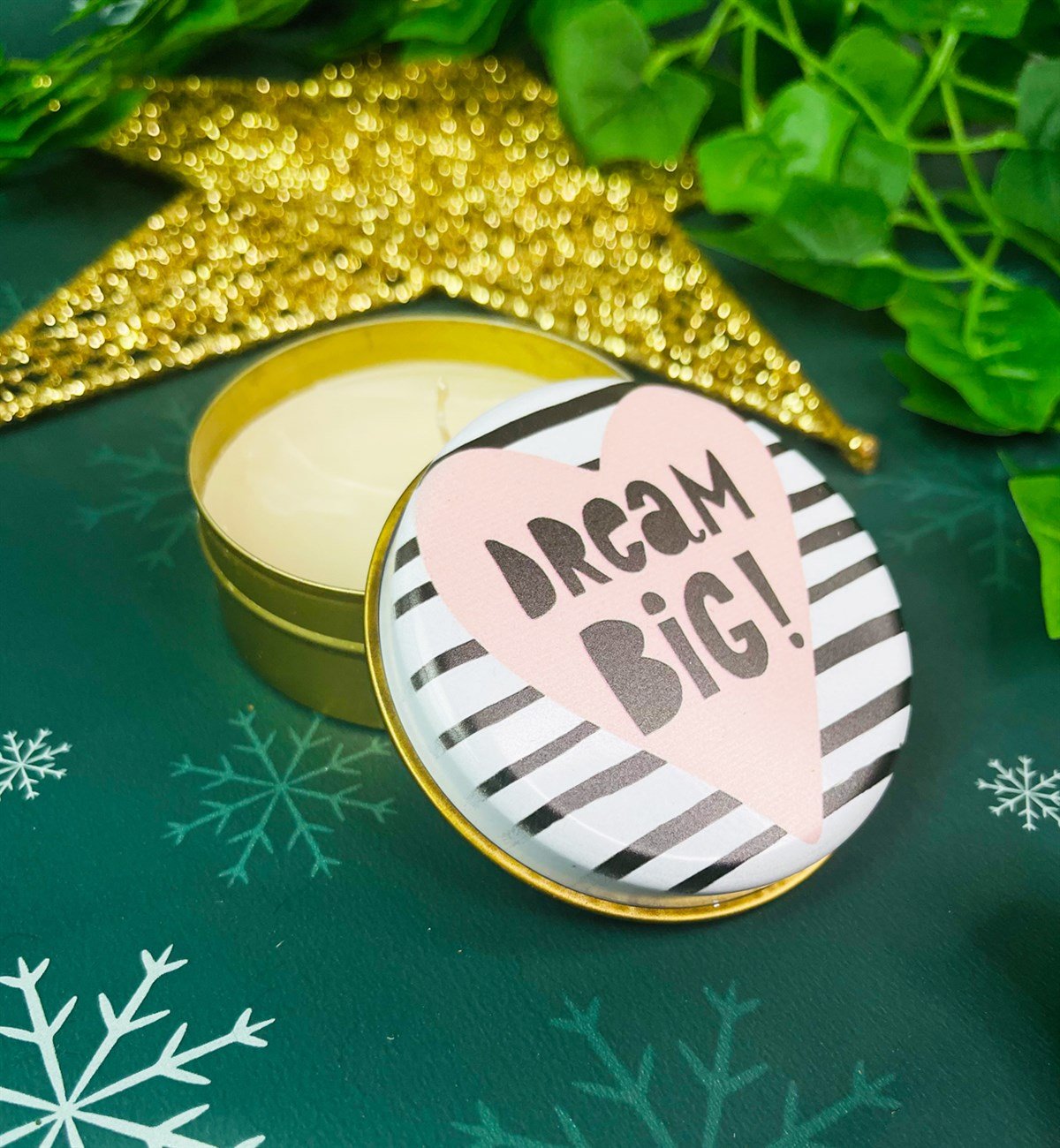 Dream Big Tasarımlı Kokulu Teneke MumgiftmodaGmmum0017