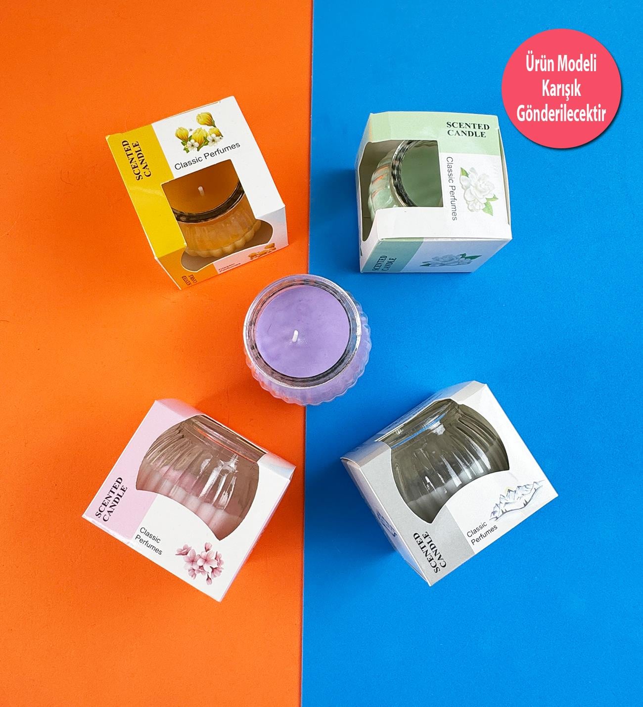 Modern Dekorasyonlu Cam Kavanoz Mum ( Tek Adet )giftmodaBM-1621