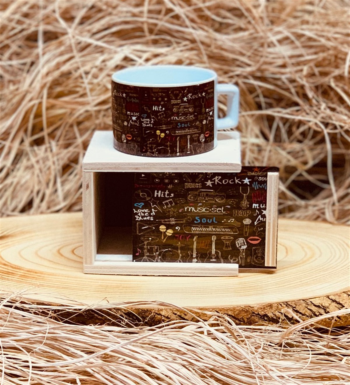 Music Ahşap Kutulu Kupa