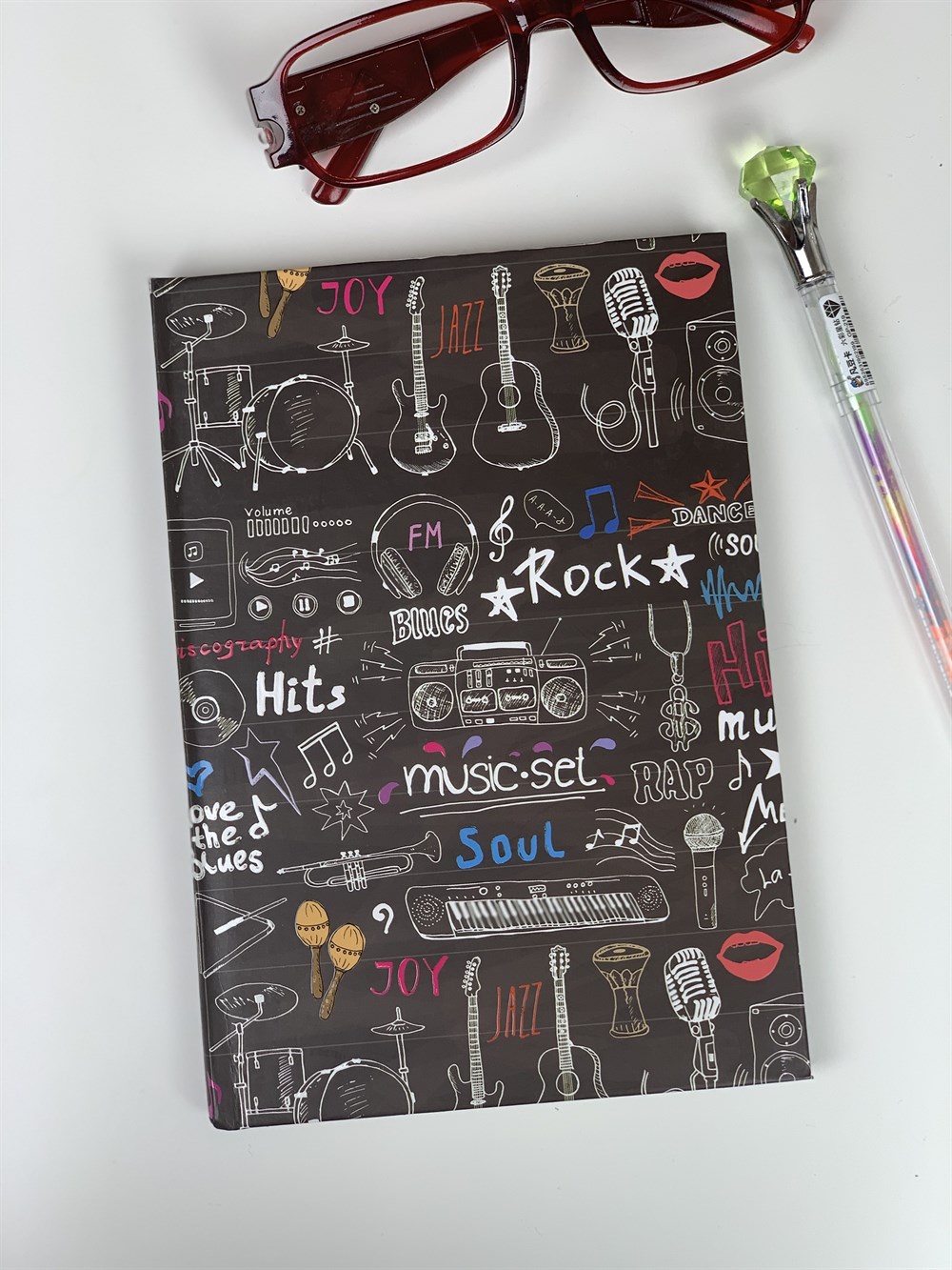 Music Tasarımlı Lastikli Defter.GiftmodaMusic-Defter