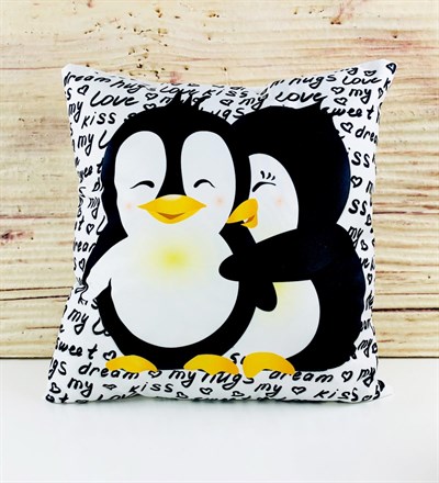 Mutlu Aşıklar Penguen Tasarım Yastık