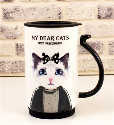 My Dear Cats Silikon Kapaklı Kupa Bardak