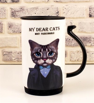 My Dear Cats Silikon Kapaklı Kupa Bardak
