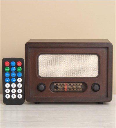 Nostaljik Ahşap Gerçek Radyo - Uzaktan Kumandalı