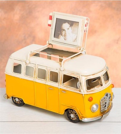 Nostaljik Metal Kalemlik Çerçeveli Vosvos Minibüs