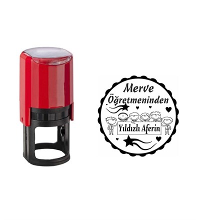 Öğretmene Özel Yıldızlı Aferin Kaşe