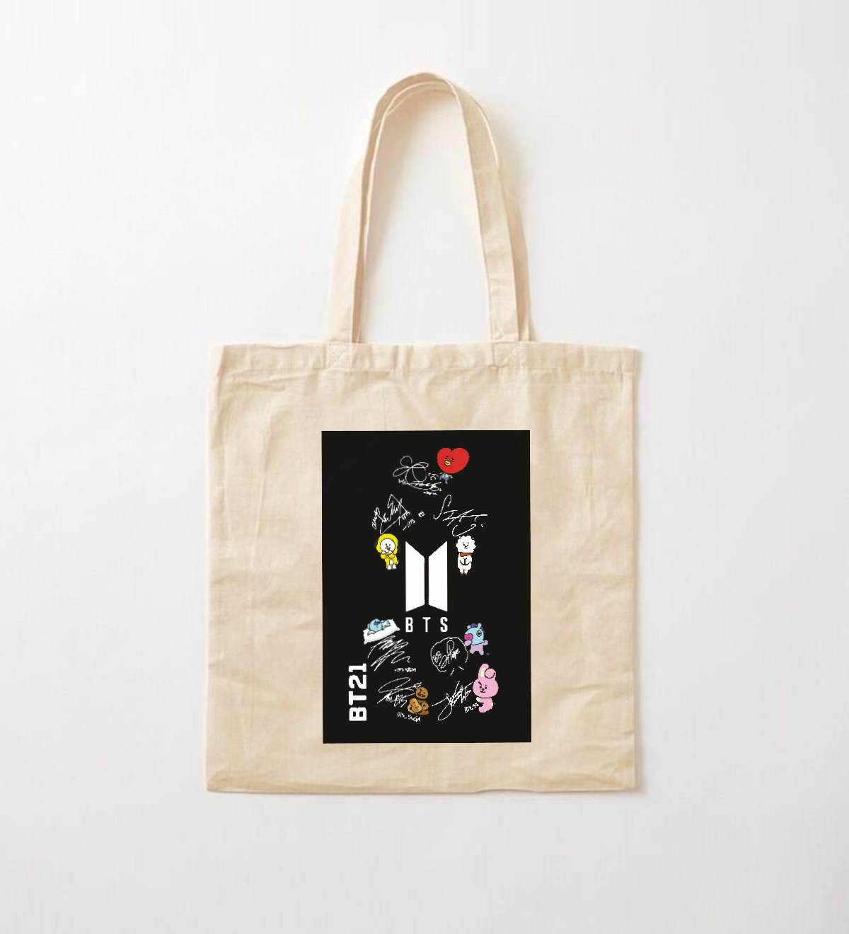 Bts Bt21 Tasarımlı Bez ÇantagiftmodaGmcnt100004