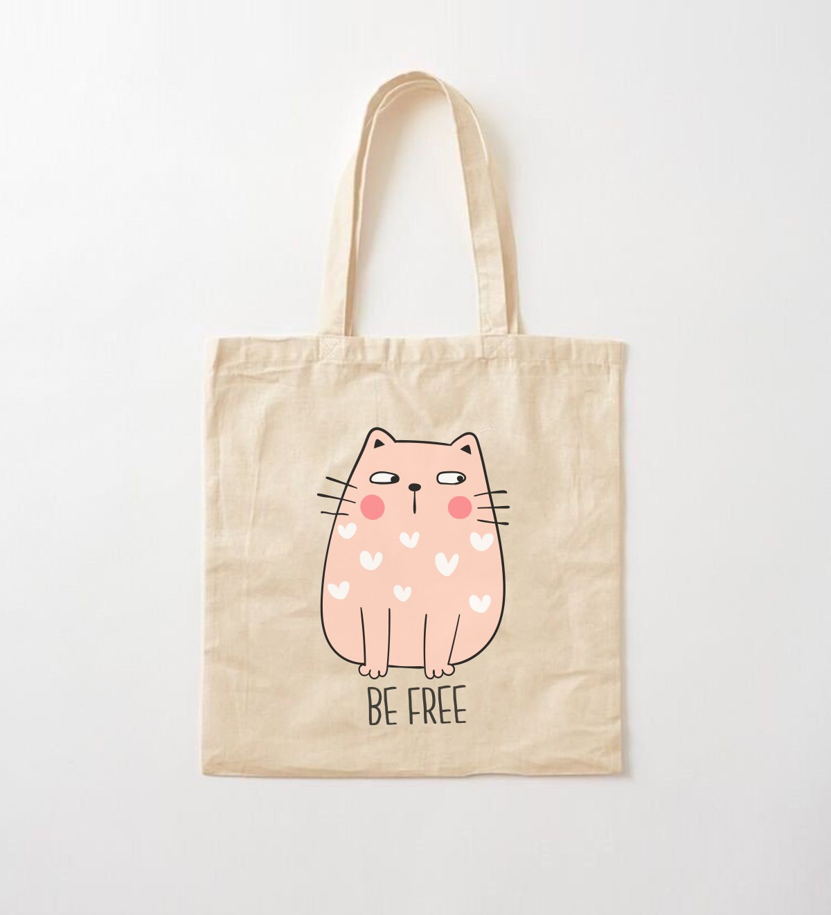 Be Free Kedi Tasarımlı Bez Çanta	giftmodaGmcnt100003