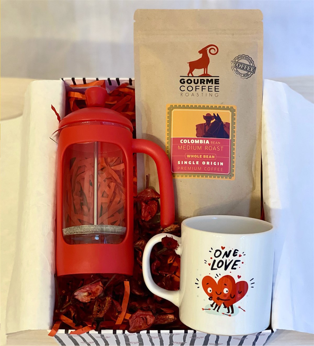 One Love French Press & Filtre Kahveli Sevgiliye Hediye SetiGiftmodaGmhs100251