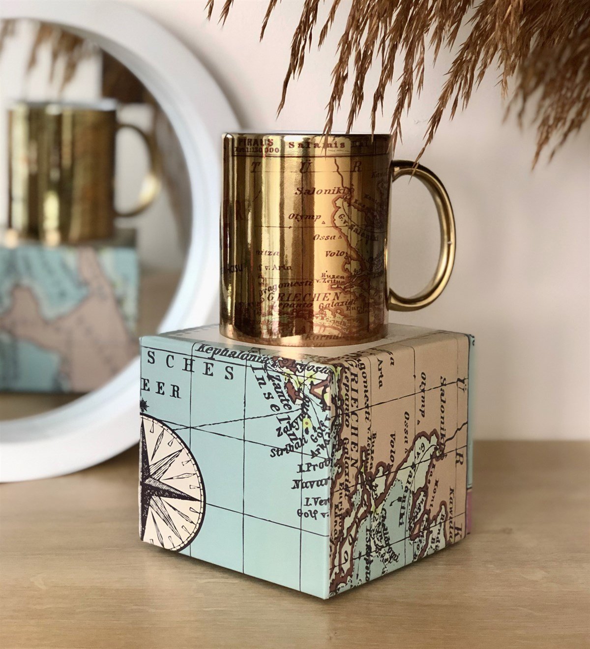 Özel Kutulu Our Adventure Mug Tasarımlı Gold KupaGiftmodaadventure-kutu-kupa-Gold