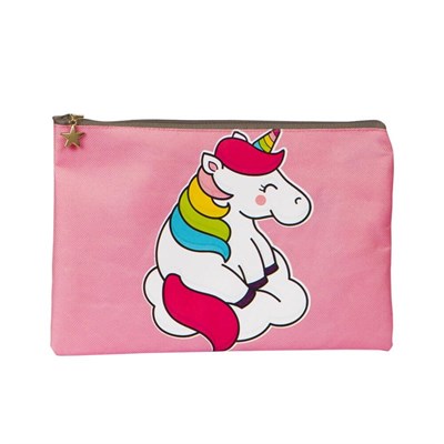 Pembe Unicorn Kanvas Çanta