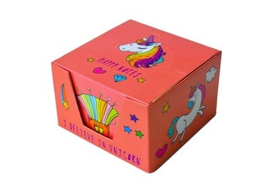 Pembe Unicorn Küp Bloknot