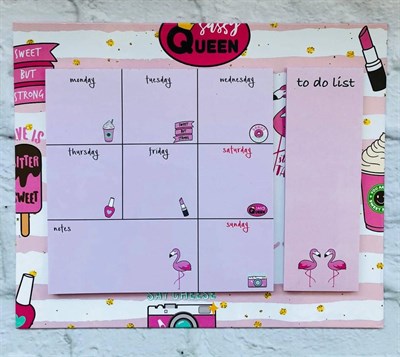 Pink Masaüstü Haftalık Planlayıcı
